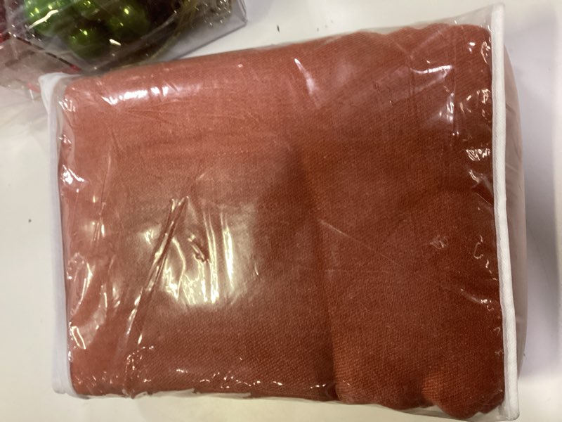 Condition photo showing New/Like New for burnt orange pinch pleat curtains 84 inches long for bedroom flax linen light filtering thick textured semi sheer curtains 2 panels set with track hooks rings for living room 40"w x 84"l (pack of 2) terracotta