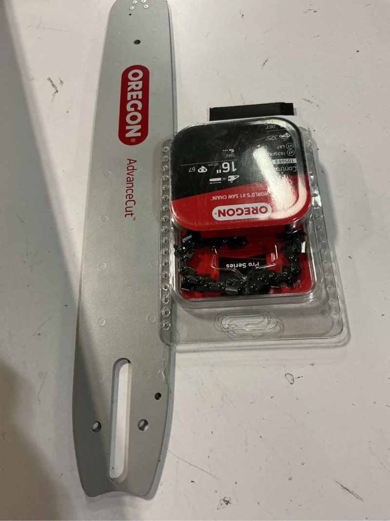 Condition photo showing Good Condition for oregon 16 in. chainsaw bar & l67 chain, fits various stihl models (105669)