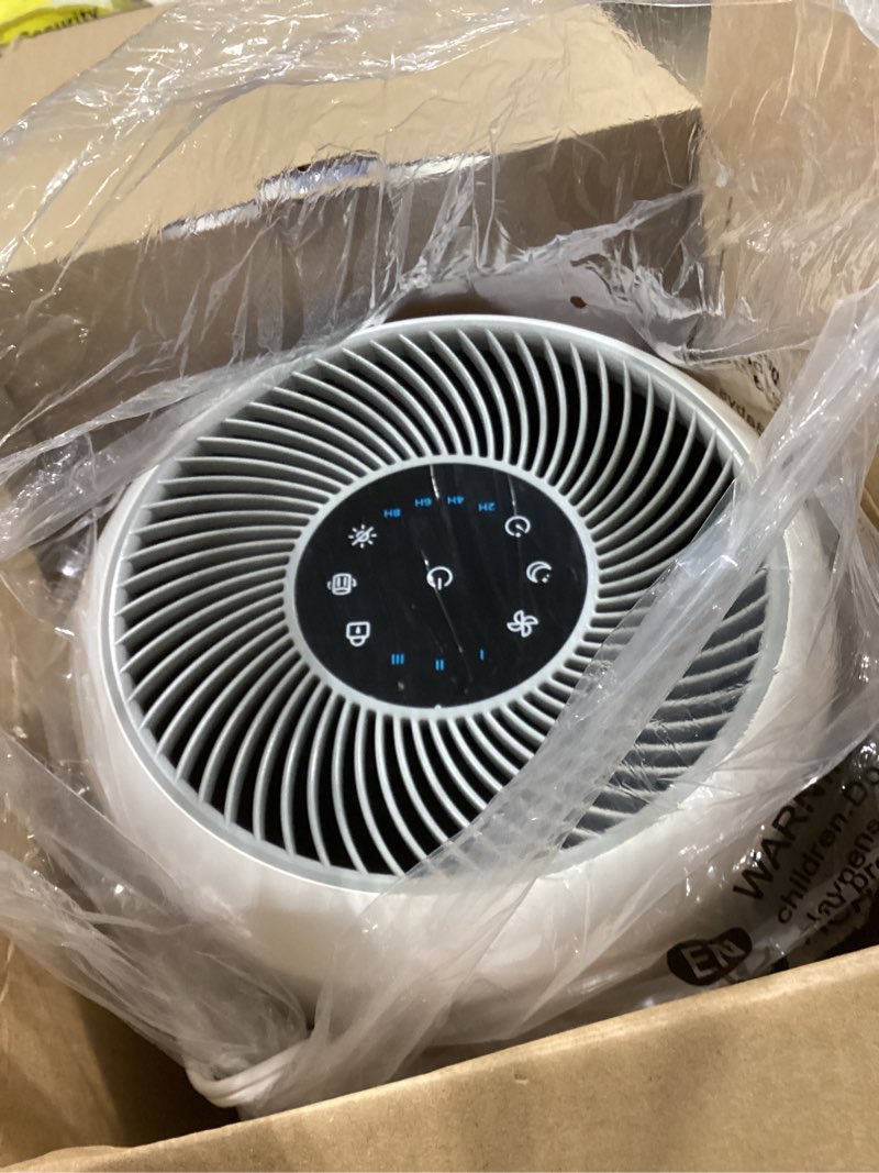 Condition photo showing Good Condition for levoit air purifier for home allergies pet hair in bedroom, covers up to 1073 ft² by 56w high torque motor, aham verifide, 3-in-1 filter with hepa sleep mode, remove dust smoke odor, core300-p, white
