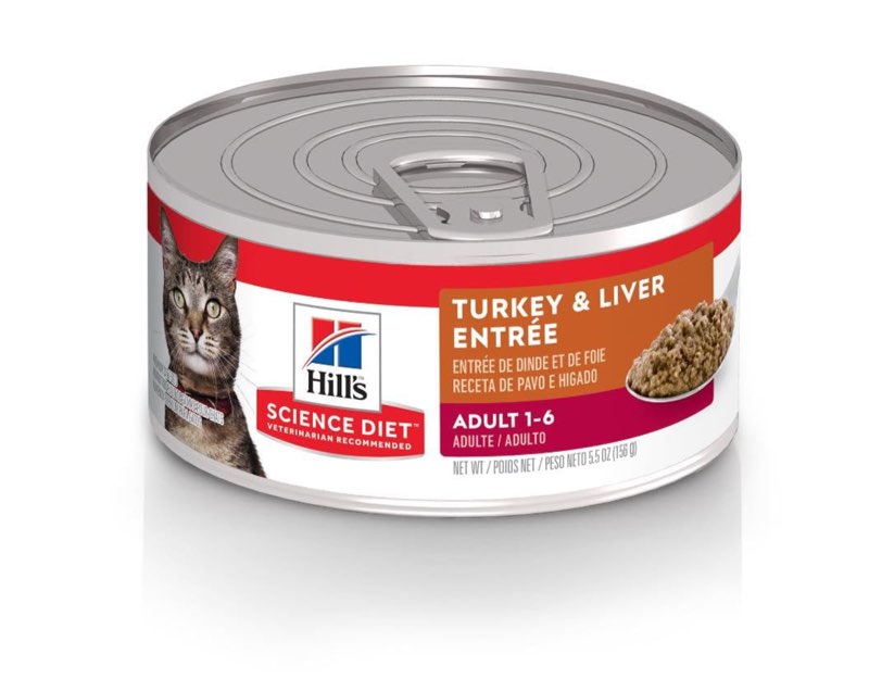 Hill's Science Diet Adult 1-6, Adult 1-6 Premium Nutrition, Wet Cat Food, Turkey & Liver Minced, 5.5 oz Can, Case of 24((BB/04/2025))