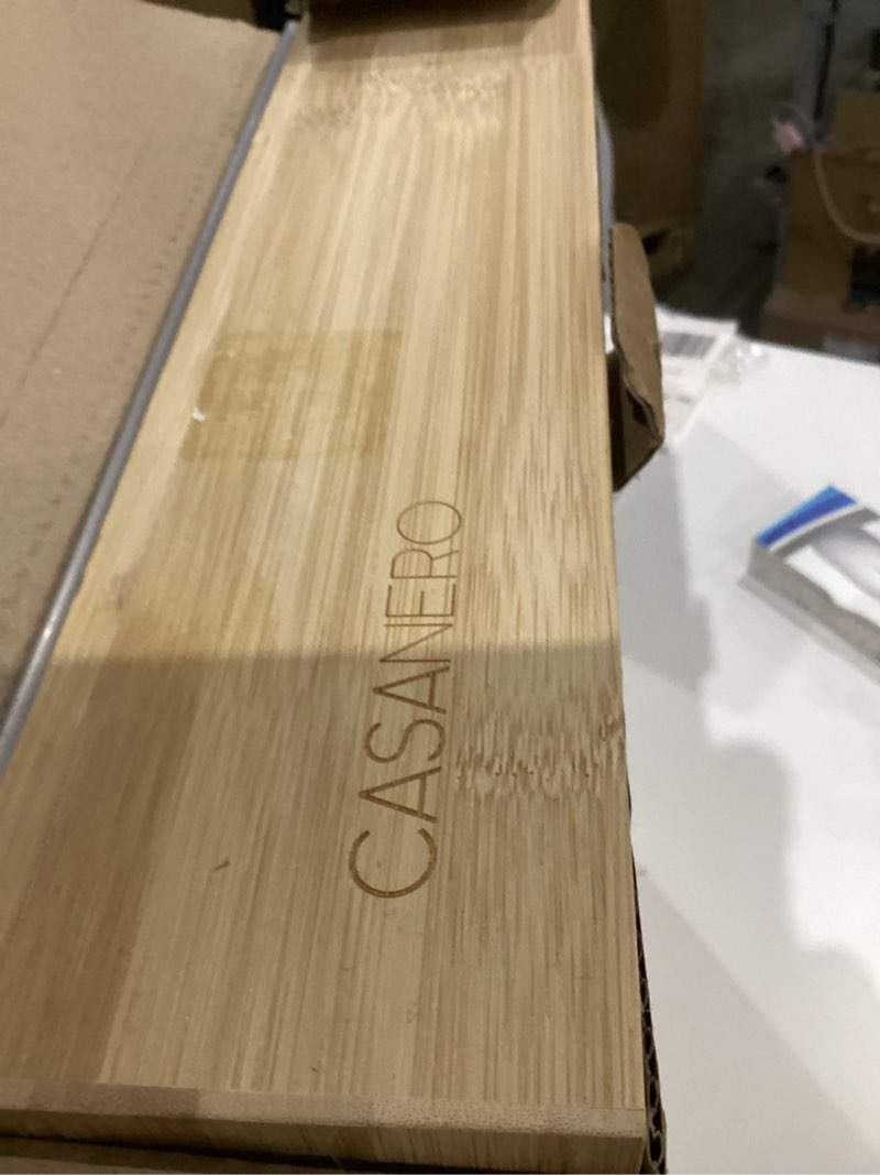 Condition photo showing Good Condition for Bamboo Bag Storage Organizer - 2 Wrap Dispenser with Cutter & 4 Slots Food Storage Bags Container - Kitchen Drawer Plastic Bags Storage Organization for Gallon Quart Sandwich Snack Bags Original