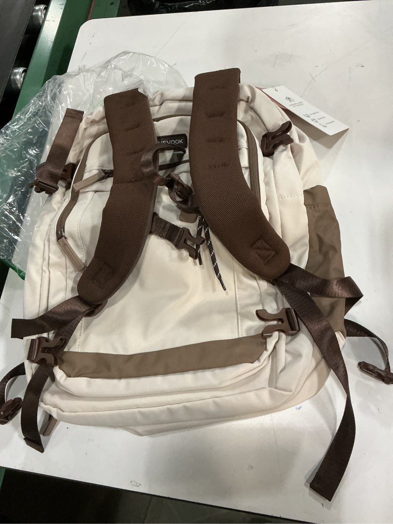Condition photo showing New/Like New for lovevook 40l travel backpack for women, airline approved carry on luggage, tsa personal item bag fits 15.6 inch laptop, weekender overnight suitcase for work a-pinkish-white coffee 40l-2pcs