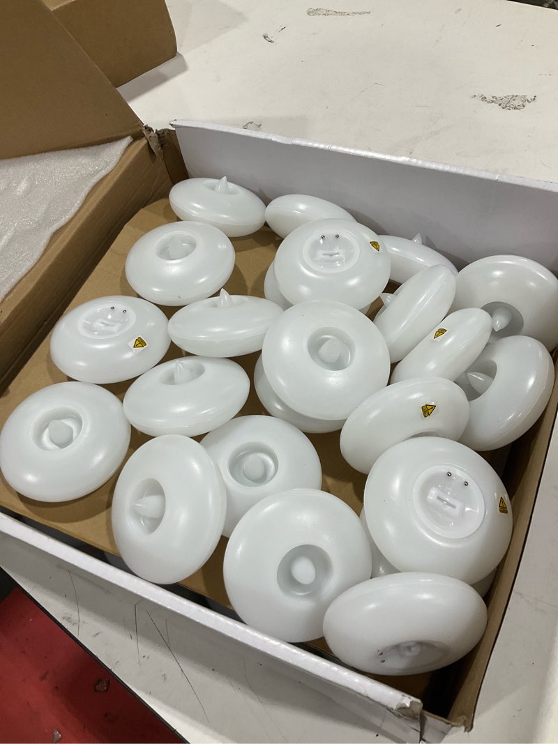 Condition photo showing Good Condition for 5plots 48 pack 200 hour flameless floating candles, 3 inches white waterproof led tealights for wedding vases centerpieces party proposal pool decor decoration 3" white base 48 pack