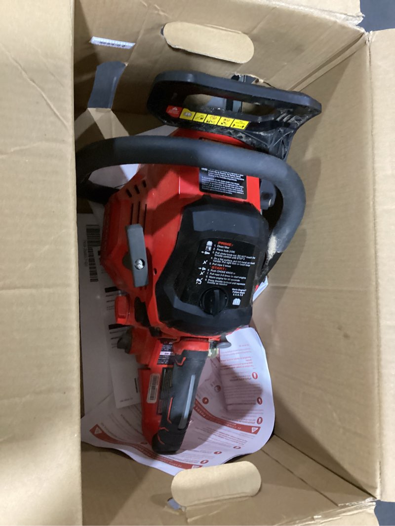 Condition photo showing As Is for incomplete craftsman s1800 42-cc 2-cycle 18-in gas chainsaw