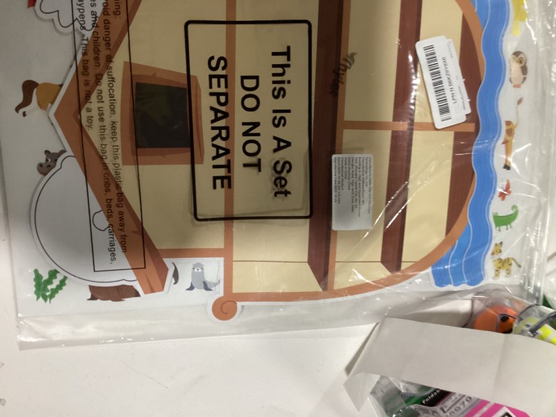Condition photo showing Good Condition for thyle 12 set giant noah's ark sticker scene kit include backgrounds cardboard and self adhesive animal stickers noah's ark crafts for kids sunday school classroom activities