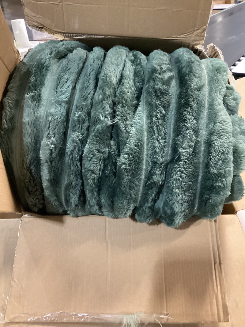 Condition photo showing Good Condition for Intelligent Design Queen Comforter Set, Cozy Plush Bedding, Microfiber Reverse, 3 Piece, Lightweight, Super Soft Ribbed Velvet Comforter 2 Shams, All Season Fluffy Bed Set, Avril, Full/Queen Green