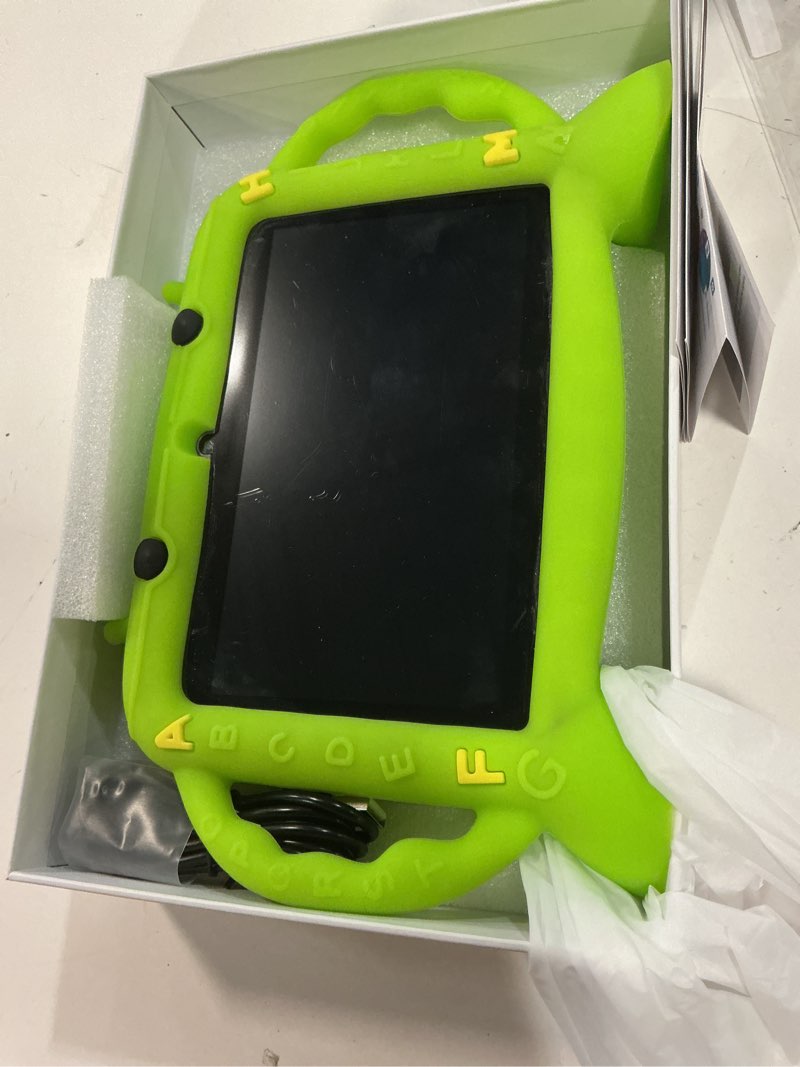 Condition photo showing Good Condition for kids tablet, 7 inch tablet with case for kids 2-10, educational learning toddler tablet android 11, 3gb ram+32gb rom storage, wifi?bluetooth?with google play youtube, baby girl boy present?green?