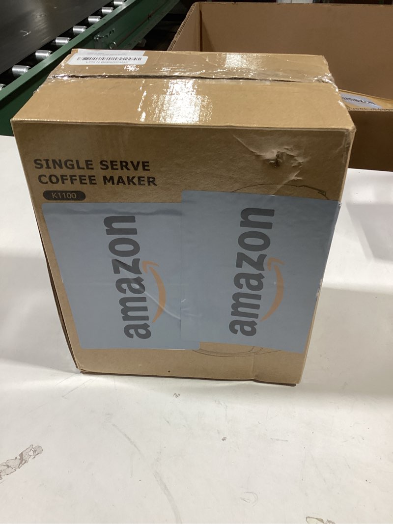 Condition photo showing Good Condition for single serve coffee maker for k-cup and ground coffee, fast brew, 6-12 oz brew sizes one cup coffee machine fits 5.5" mugs, one-button small coffee maker with descaling reminder,black black 9.45 inches