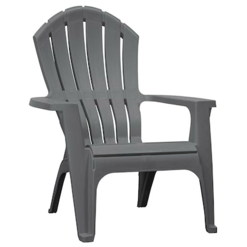 adams patio realcomfort stackable charcoal resin frame stationary adirondack chair with sla