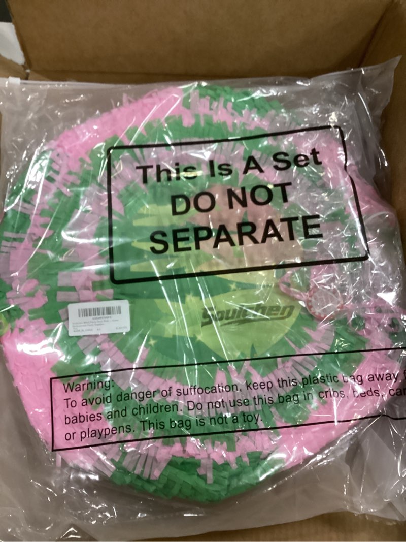 Condition photo showing New/Like New for Soulchen Witch Piñata 14.2'' Pink and Green Piñata Game Set with Stick and Blindfold Princess and Witch Party Favor Pink and Green Party Decor for Birthday Quinceañera Baby Shower Movie Supplies