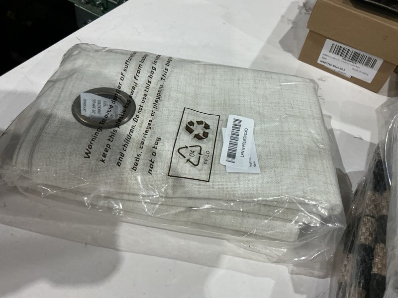 Condition photo showing New/Like New for 45 inch length linen blackout curtains for short cafe window, thermal insulated light blocking soundproof privacy burlap curtains 2 panels, each 38 inch wide natural 38"w x 45"l (pack of 2) natural