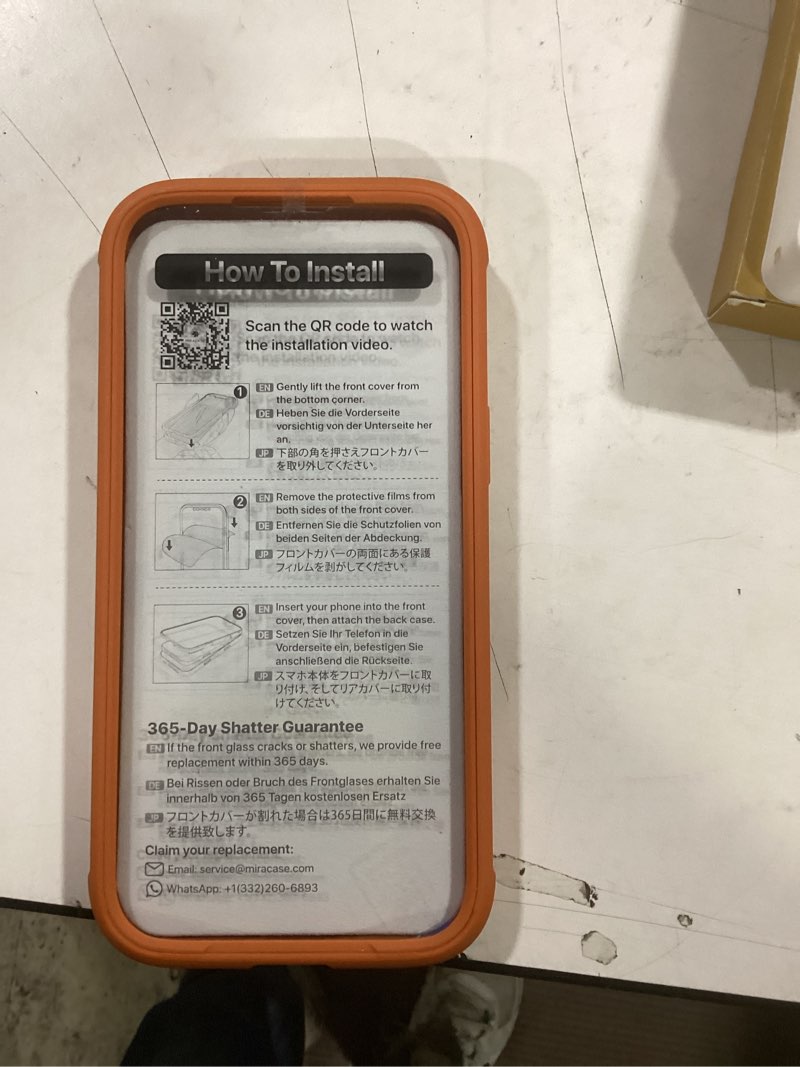 Condition photo showing New/Like New for Miracase for iPhone 17 Pro Max Case 6.9" Full-Body Phone Case with Built-in Glass Screen Protector& Full Camera Protector,[Magnetic with MagSafe] Drop Proof 17 ProMax Cover, Orange iPhone 17 Pro Max Magnetic Orange