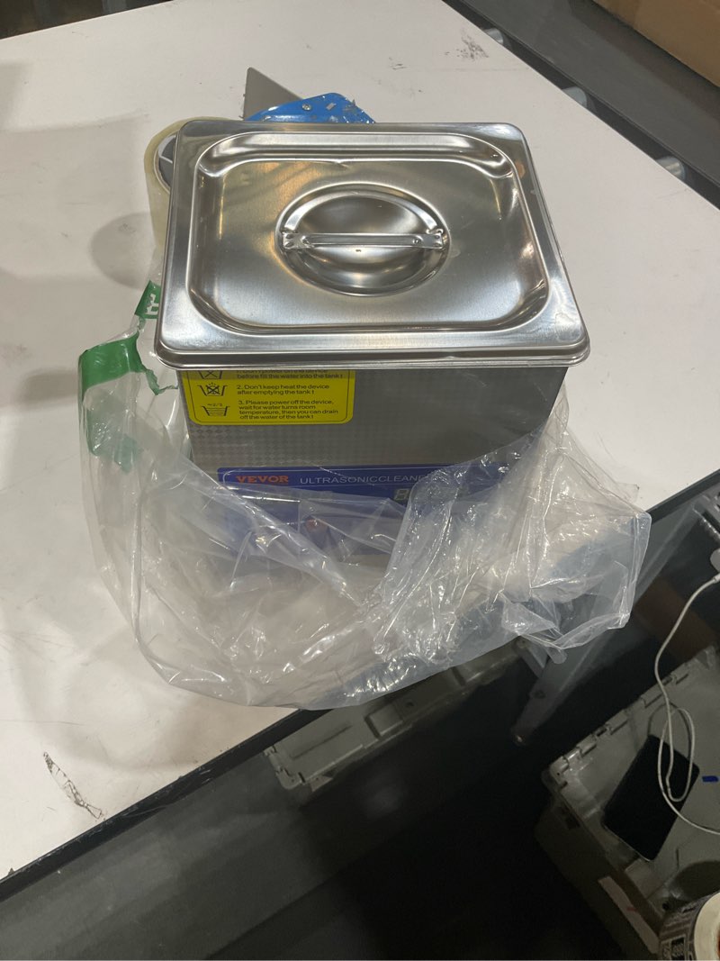 Condition photo showing Good Condition for vevor 2l digital ultrasonic parts cleaner with timer 40khz professional 304 stainless steel ultrasonic cleaner 110v for jewelry watch glasses diamond eyeglass small parts cleaning 2l cleaner