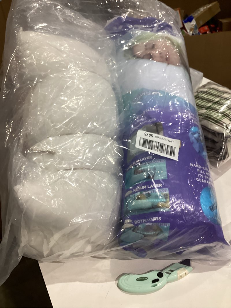 Condition photo showing As Is for Nuzzle Cooling Adjustable Pillows Queen Size Set of 2 for Side Sleepers, Luxury Bed Pillows Hotel Collection - Best Adjust Height Soft Firm Pillows for Back, Stomach and Side Sleepers Queen SIze (Set of 2) White