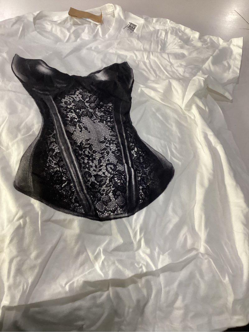 Condition photo showing Good Condition for lingerie graphic corset bustier bra trendy cute sexy fun t-shirt