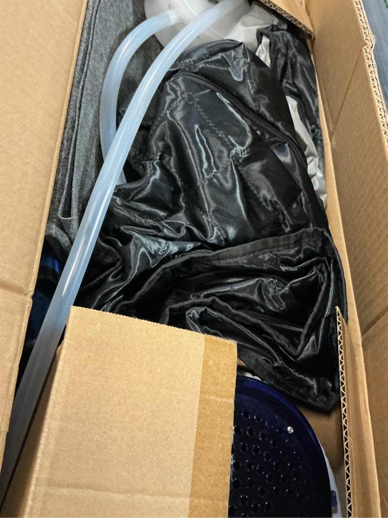 Condition photo showing As Is for Upgraded Sauna Box for Relaxation, Detoxification, Portable Sauna for Home with Steamer, Remote Control, Folding Chair, 9 Levels, 2.6’ x 2.6’ x 5.9’ Black