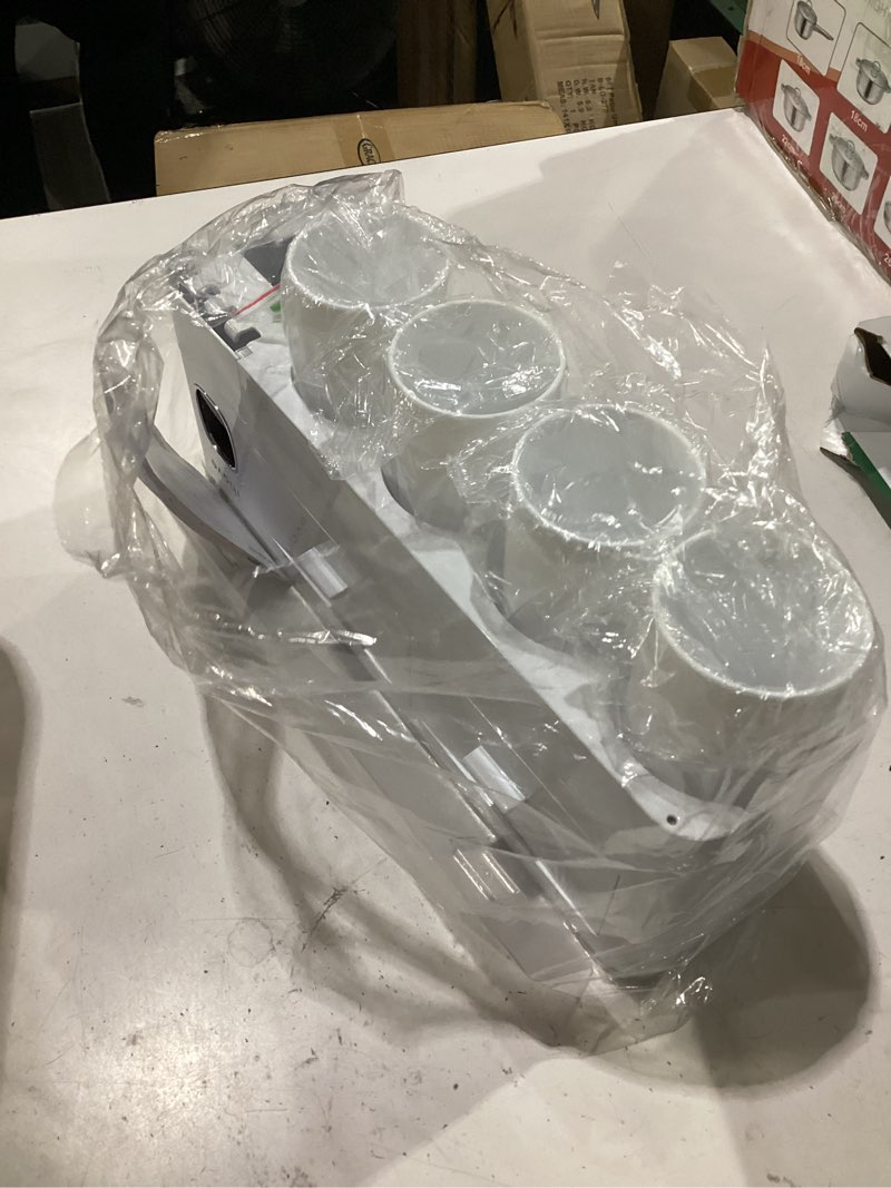 Condition photo showing New/Like New for ihave toothbrush holders for bathrooms, 4 cups toothbrush holder wall mounted with toothpaste dispenser - large capacity tray, 2 cosmetic drawer - bathroom organizer & bathroom accessories set white 4 cup