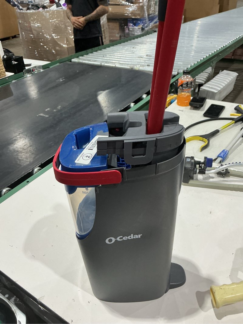 Condition photo showing As Is for o-cedar h2pro™ flat mop system with dual tank design and reusable microfiber pads