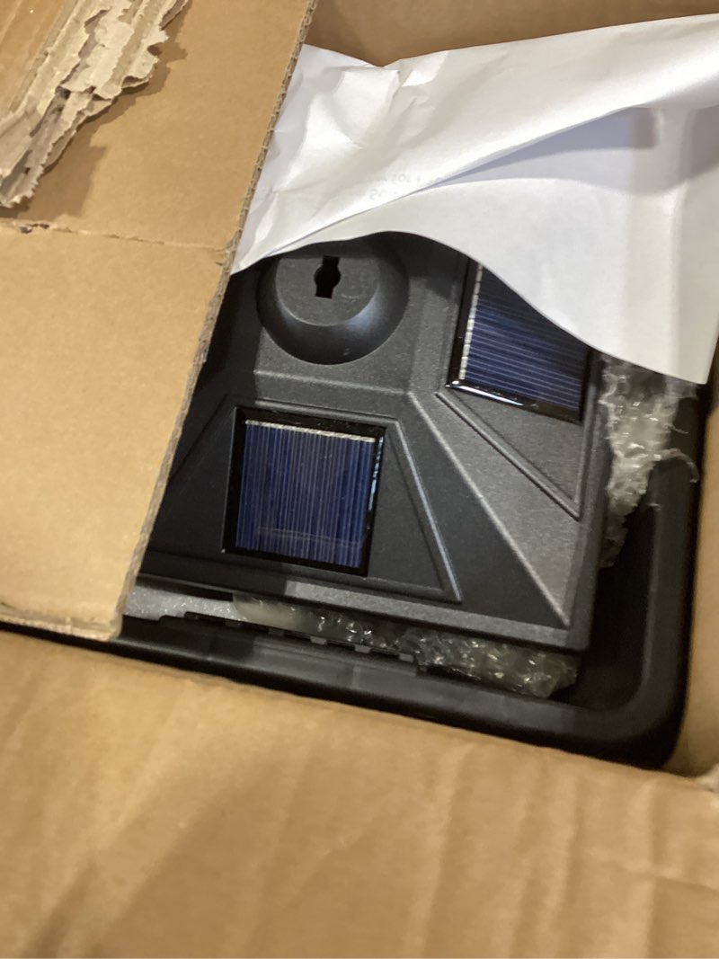 Condition photo showing Good Condition for 59" solar lamp post with planter 2-in-1, solar post lights outdoor waterproof, dusk to dawn warm yellow lights, outdoor planter for real or fake flowers, solar lights for lawn, patio, front/back door