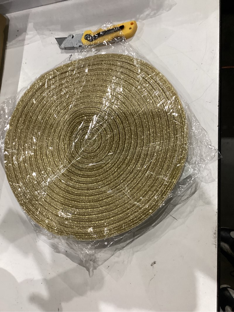 Condition photo showing As Is for round placemats 11.8 inch set of 4 - heat resistant braided place mats for kitchen table (light brown) light brown 11.8 inch diameter 4pcs