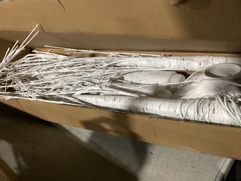 Condition photo showing Good Condition for Lighted Birch Tree, 2 Pack 6 Feet 144 Warm White Lights, Prelit White Artificial Christmas Trees for Indoor Outdoor Decor Garden Wedding Party Bedroom Decoration