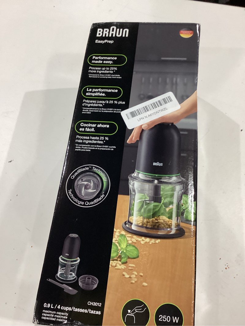 Condition photo showing Good Condition for Braun CH3012BK EasyPrep™ Mini Food Processor, 4 cup, Black CH3012 (4-cup)