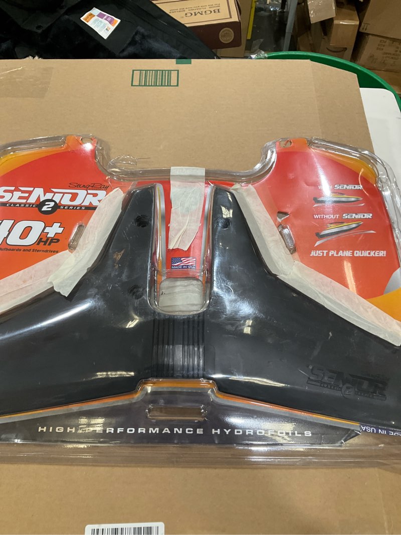 Condition photo showing As Is for STINGRAY HYDROFOILS - Classic Senior 2 Hydrofoils for 40-300 hp (Black) - Stabilizer Fins for Outboard/Outdrive Motors - Made in The USA