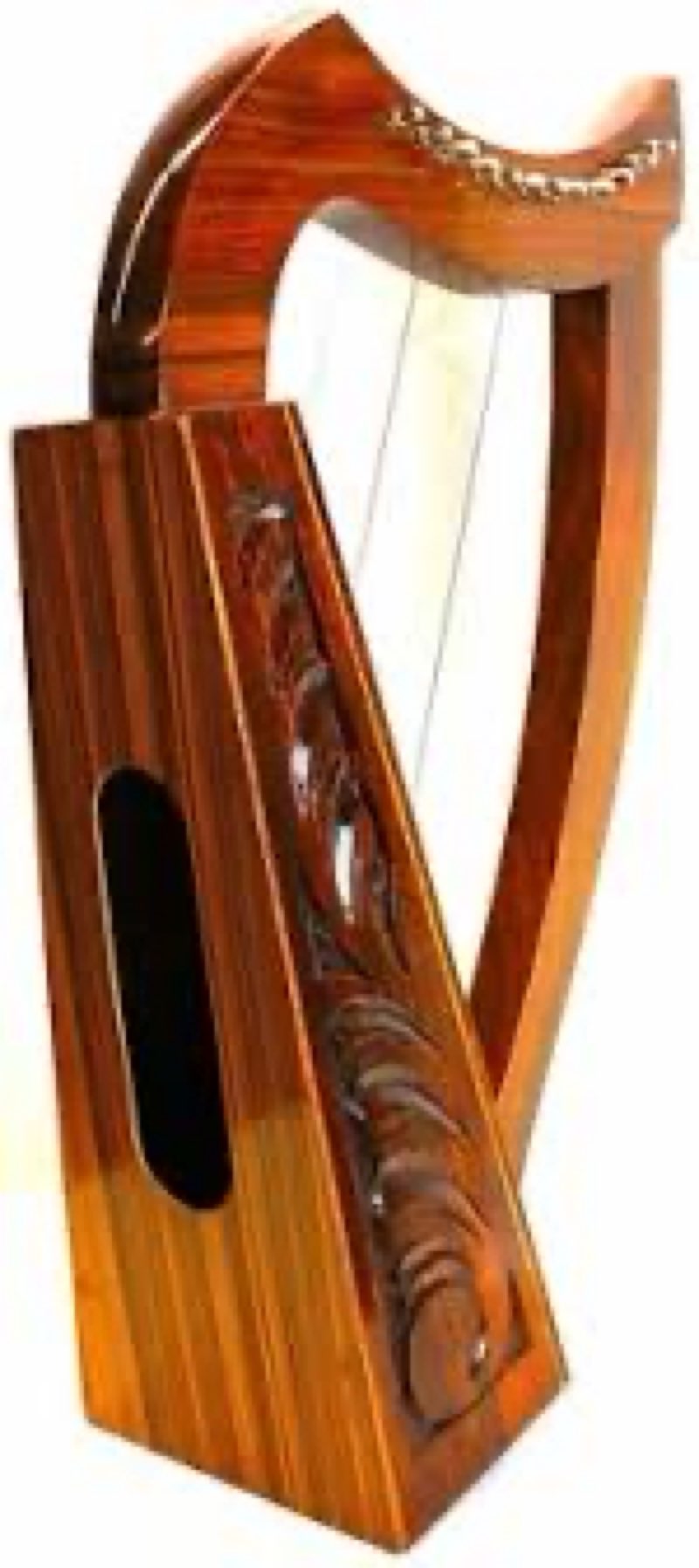 24\\\" Diagonal 12 Strings ROSEWOOD HARP Irish Celtic Style with Bag and Tuning Key