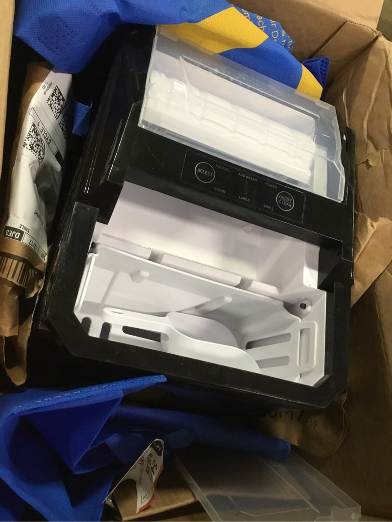 Condition photo showing As Is for Sweetcrispy Countertop Ice Maker, Portable Ice Machine Self-Cleaning, 9 Cubes in 6 Mins, 26 lbs/24Hrs, 2 Sizes of Bullet Ice for Home Party Office,Elegant Black