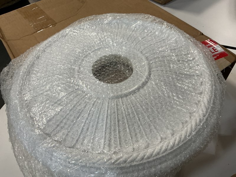 Condition photo showing Good Condition for Ekena Millwork CM20BE1 20 1/8-Inch OD x 3 7/8-Inch ID x 1 7/8-Inch Berkshire Ceiling Medallion Factory Primed (different colors ) 