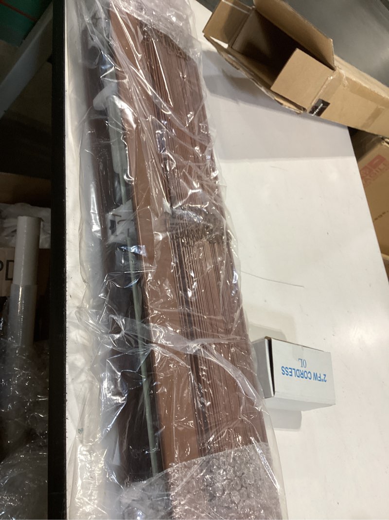 Condition photo showing Good Condition for Similar to Aluminum Mini Blinds for Windows Cordless Horizontal Window Blinds, Metal Blinds Waterproof Light Adjustment Room Darkening Mini Blinds, 18\" W x 64\" H, Brown Brown 18\"W x 64\"H