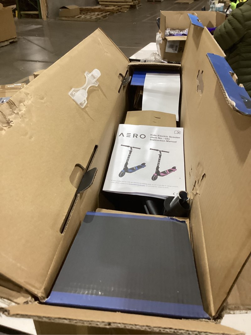 Condition photo showing As Is for Aero iSporter Kids Electric Scooter | Hand Acceleraor & LED Lights | Electric scooters for Boys Girls Ages 6-12 | Rubber Deck Mat, Battery Indicator& Adjustable Heights G6-Blue