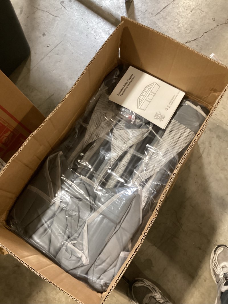 Condition photo showing Good Condition for torevsior foldable baby playpen with mat, 50"×71" f oldable p laypen for babies and toddlers, indoor & outdoor kids safety play pen, portable play yard, foldable baby playpen with 50 ocean balls grey 50"×71"