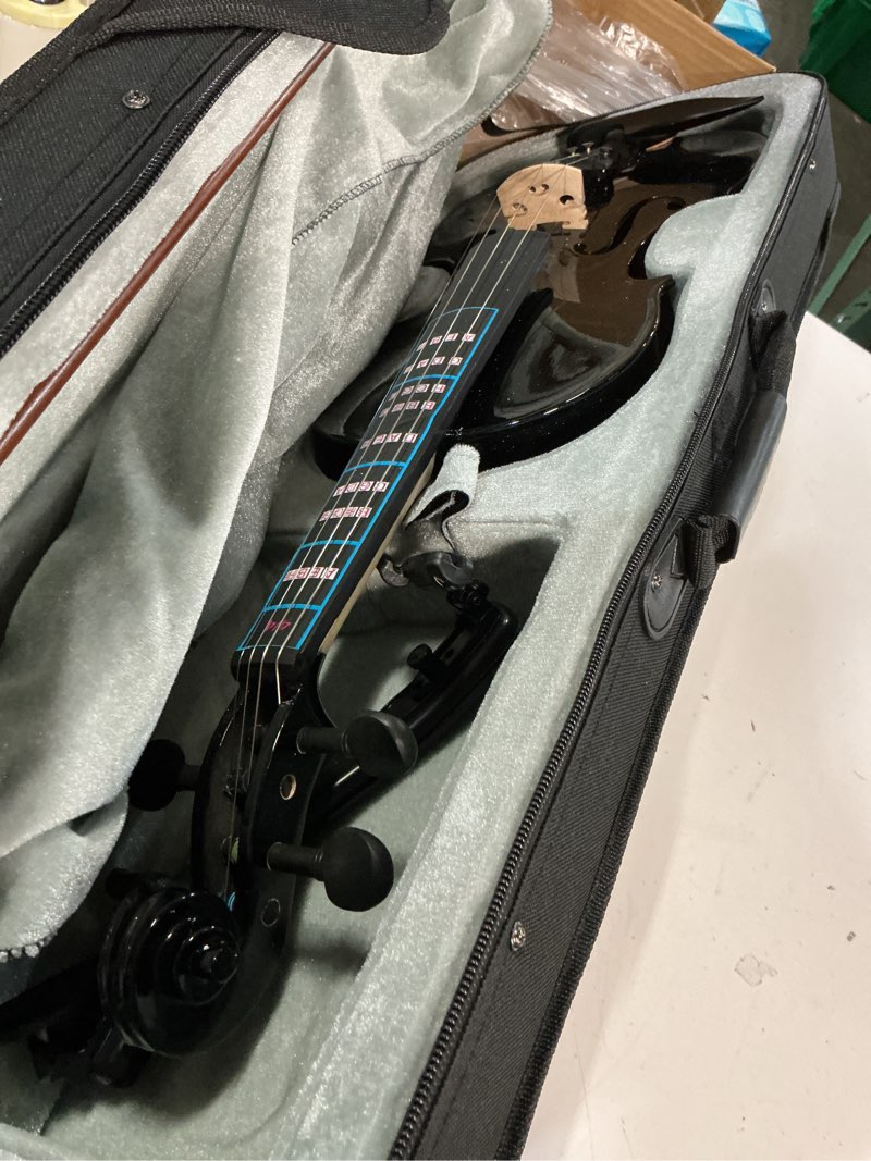 Condition photo showing Good Condition for vangoa 4/4 full size beginner violin set, acoustic violin for adults, teens and children over 11, violin beginner set (with hard case, rosin, shoulder rest, bow, spare strings, mutes and black set) 4/4 black