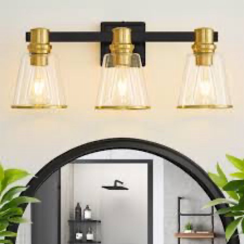 Milasia Modern Dimmable Bathroom Vanity Light With Cone Clear Glas
