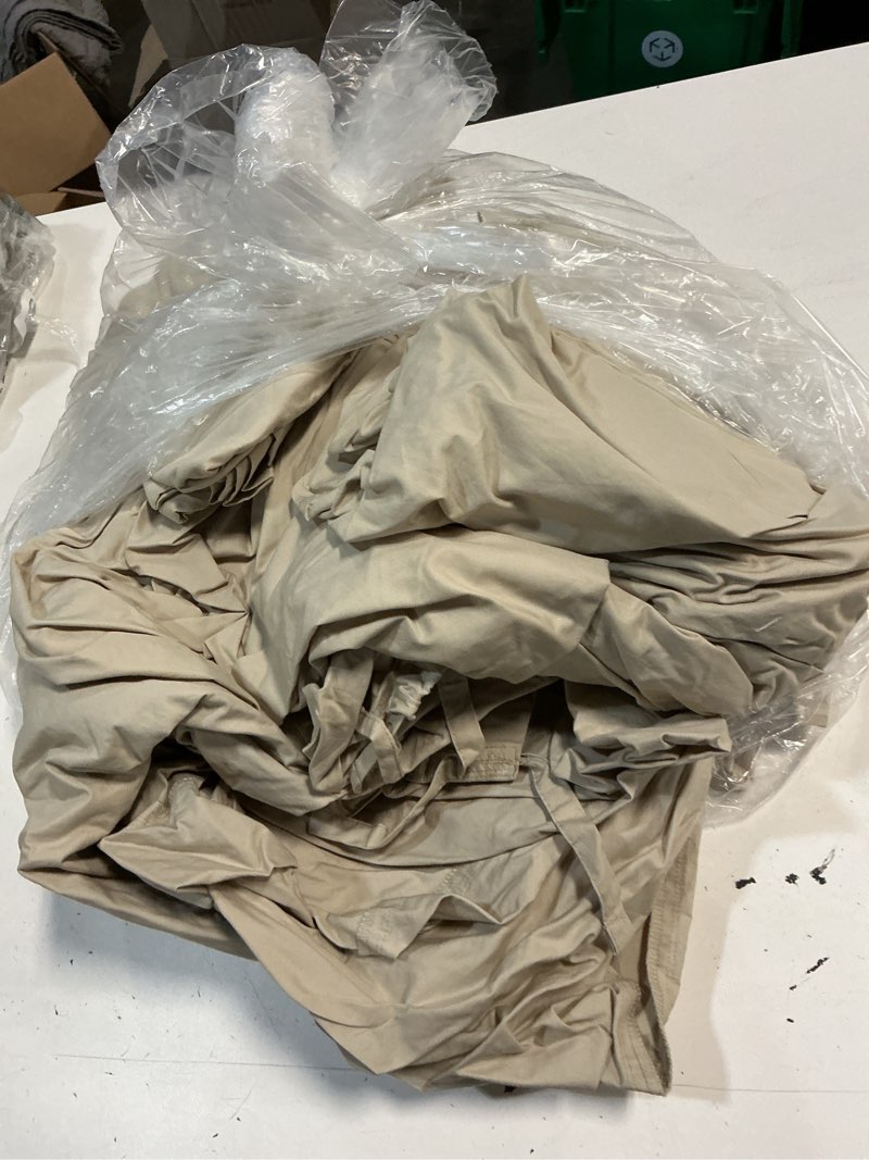 Condition photo showing As Is for classic organic percale sheet set, king, toffee