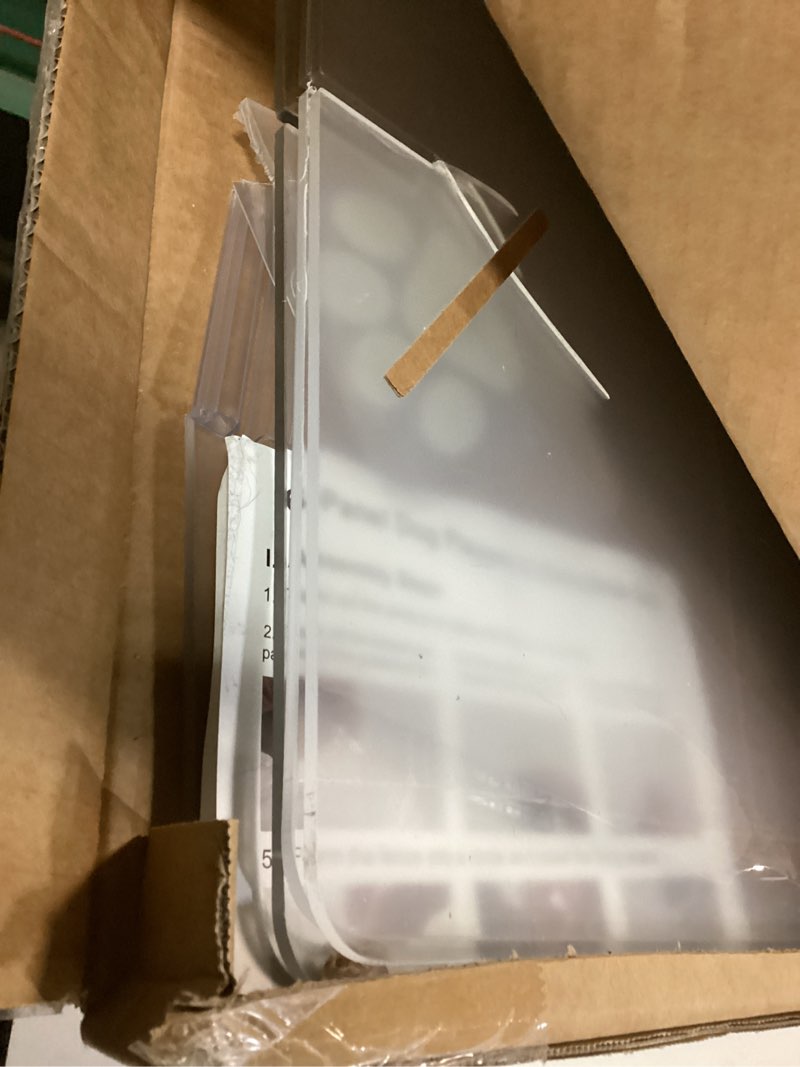 Condition photo showing As Is for Dog Gate, Clear Acrylic Pet Gate for Dogs, Free Standing Pet Gates for Doorways, Folding Freestanding Puppy Doggy Cat Fence Inside, Dog Barriers for Home 3 Panel 3-Panel