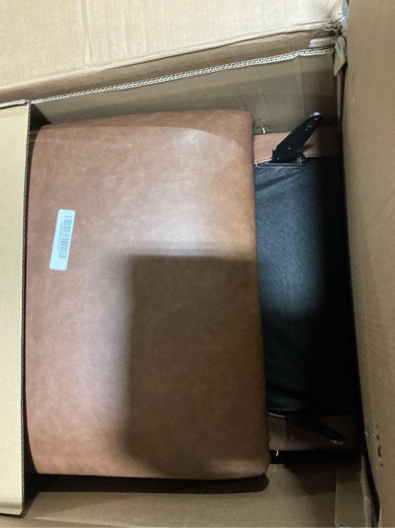 Condition photo showing Good Condition for Swivel Rocking Recliner Glider Chair, Leather Nursery Reclining Rocker Chair with Footrest, Ergonomic Backrest, Wide Seat Cushion and Metal Base-Cocoa