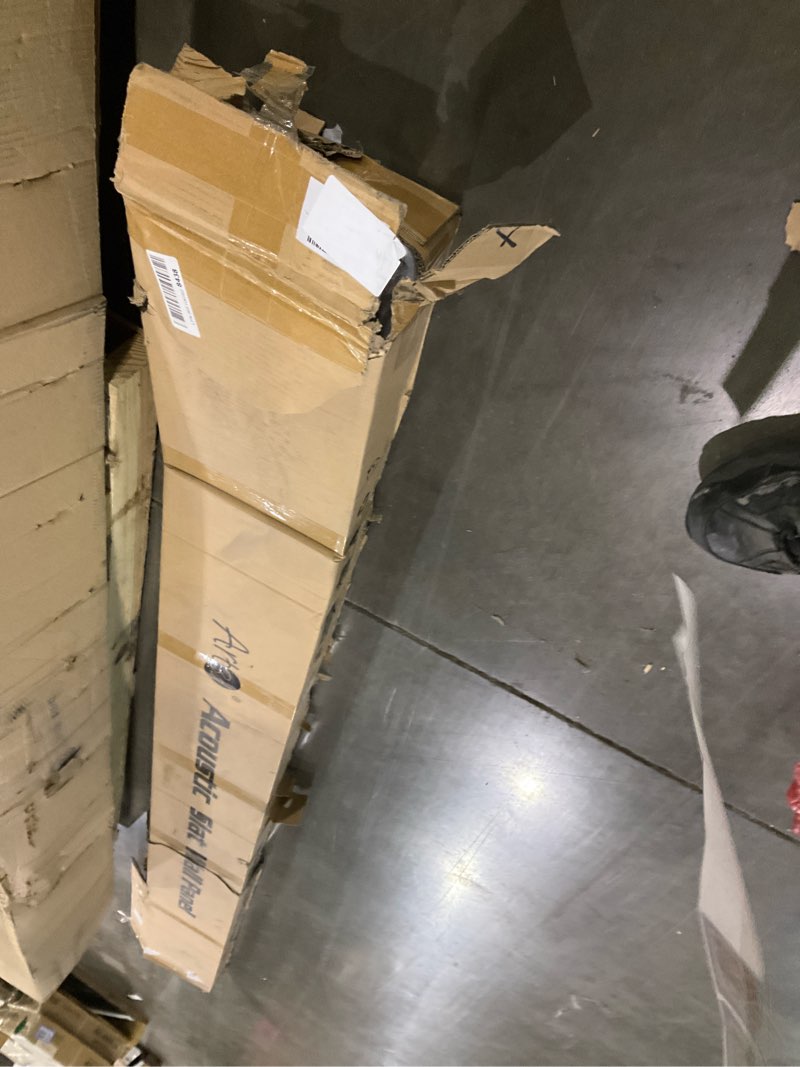 Condition photo showing As Is for Art3d 4pcs-107 x 8in Slat Acoustic Panel for Wall and Ceiling, 3D Fluted Sound Absorbing Panel with Wood Finish, Black 4pcs - 107?8in. Matte Black