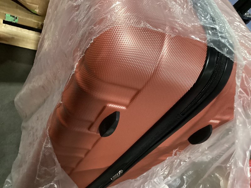 Condition photo showing Good Condition for amazon basics 30" hardside large checked luggage, hardshell suitcase with wheels, expandable for up to 15% more space, with scratch-resistant surface, four multi-directional wheels, rose gold rose gold large checked