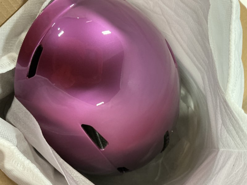 Condition photo showing New/Like New for odoland ski helmet, snowboard helmet without ski goggles for adults and youth, audio compatible, shockproof, windproof, safety snow sports helmet and protective glasses for men women light purple m(57-59cm / 22.4-23.2'')