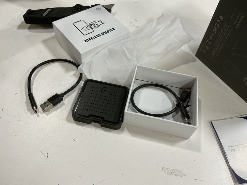 Condition photo showing Good Condition for 2-in-1 wireless carplay adapter for streaming netflix/youtube/tiktok/tf card, 2025 magic video ai box & android auto dongle, plug & play, fit with iphone 8+/ios10+/android 11+