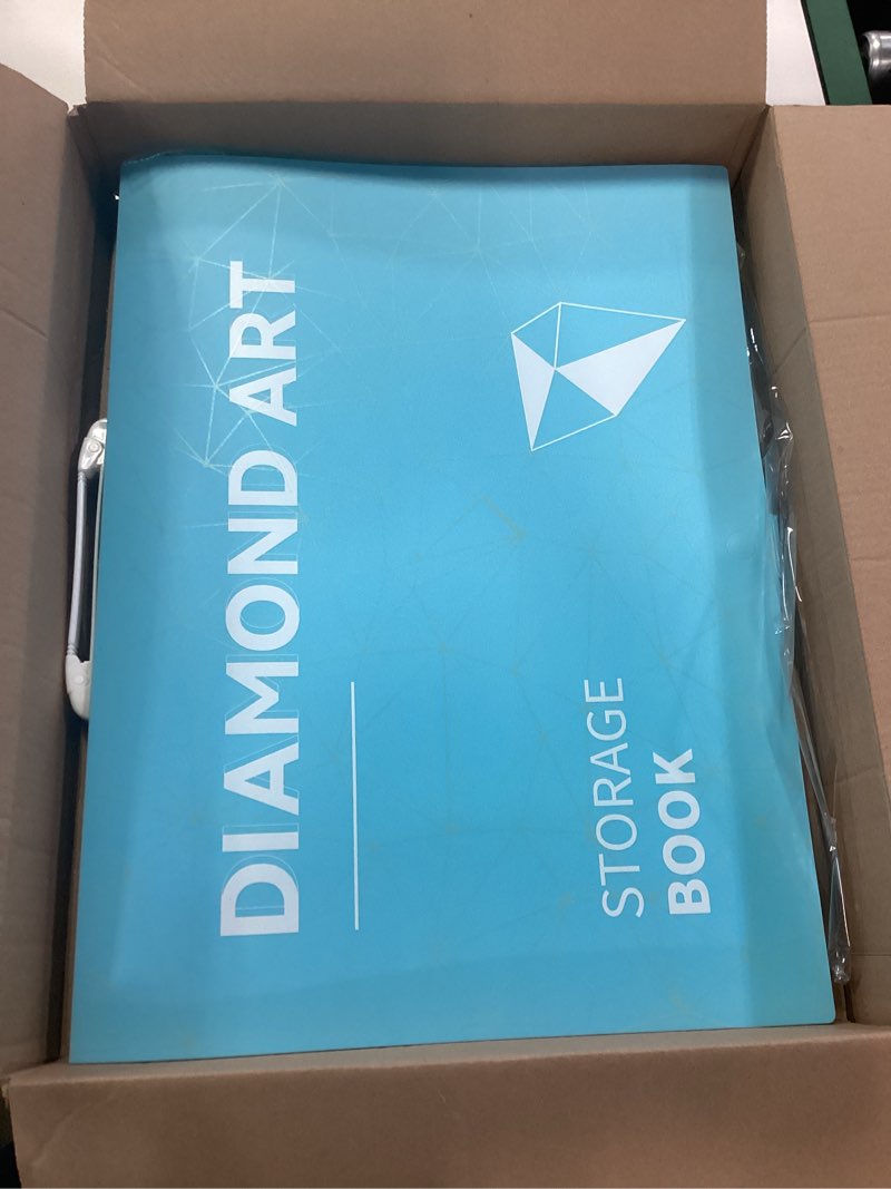 Condition photo showing As Is for ttpolong a2 diamond painting storage book, diamond art portfolio book 30 pags clear pockets plastic sleeves?22.5x16.7 inch? blue 22.5x16.7 inch