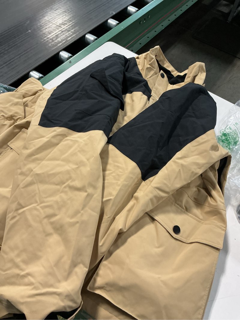 Condition photo showing As Is for Men's Ski Suit Waterproof Snowsuits Two Piece Snowboard Jacket and Pants Set Outdoor Winter Snow Suits Windproof Khaki+black X-Large