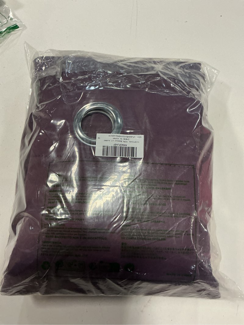 Condition photo showing Good Condition for NICETOWN 100% Blackout Curtains 63 inches Long, Plum, 42 inches Wide, Pair of Energy Smart & Noise Blocking Out Drapes for Baby Room Window, Thermal Insulated Guest Room Lined Window Dressing Plum 42\\\"W x 63\\\"L (Pack of 2)