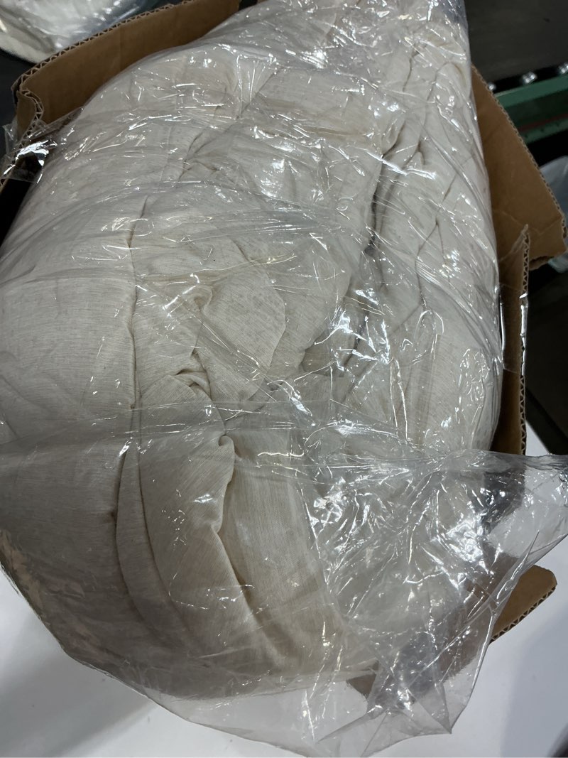 Condition photo showing Good Condition for CozyLux Oversized Queen Comforter Set, 3 Pieces 98x98 Beige Soft Luxury Cationic Dyeing Bedding All Season, Lightweight Breathable Fluffy Bed Sets with 1 Alternative Comforter and 2 Pillow Shams Beige Oversized Queen