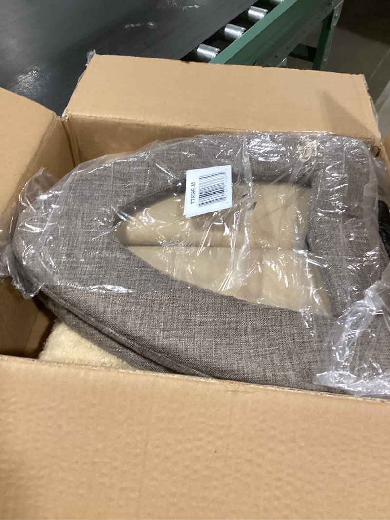 Condition photo showing Good Condition for Best Pet Supplies Dog House Bed Crate Mat Tent Indoor Round Soft Plush for Small, Medium, and Large Breeds - Brown Linen, 16" x 16" x H:14" Brown Linen 16" x 16" x 14"