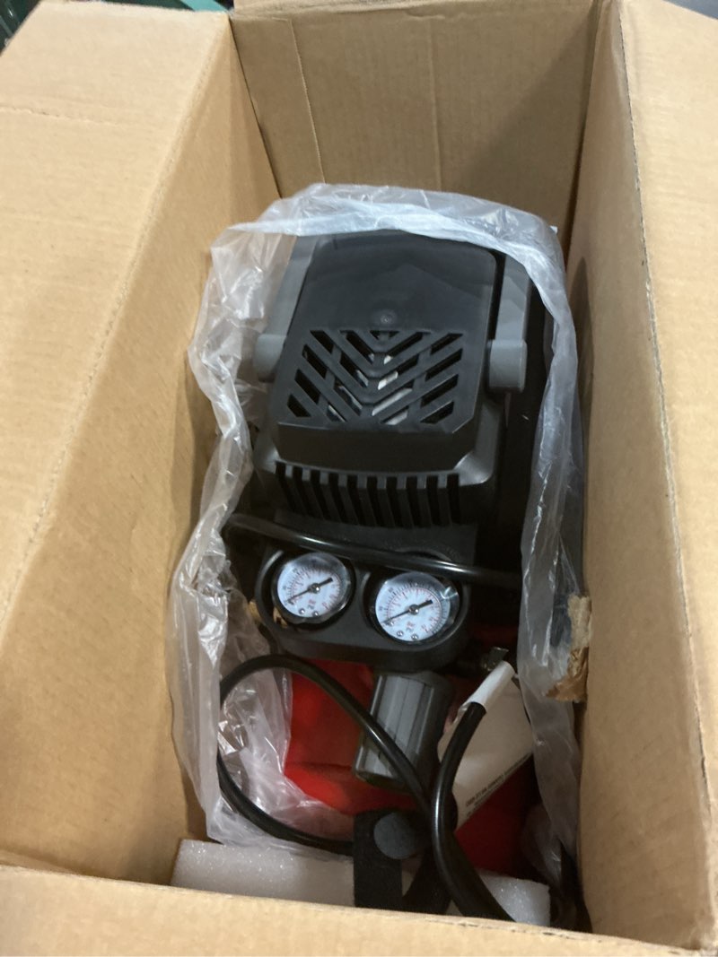 Condition photo showing Good Condition for craftsman air tools, 2 gallon portable air compressor 1/3 hp oil-free max 125 psi pressure, hot dog, model: cmxecxa0200243