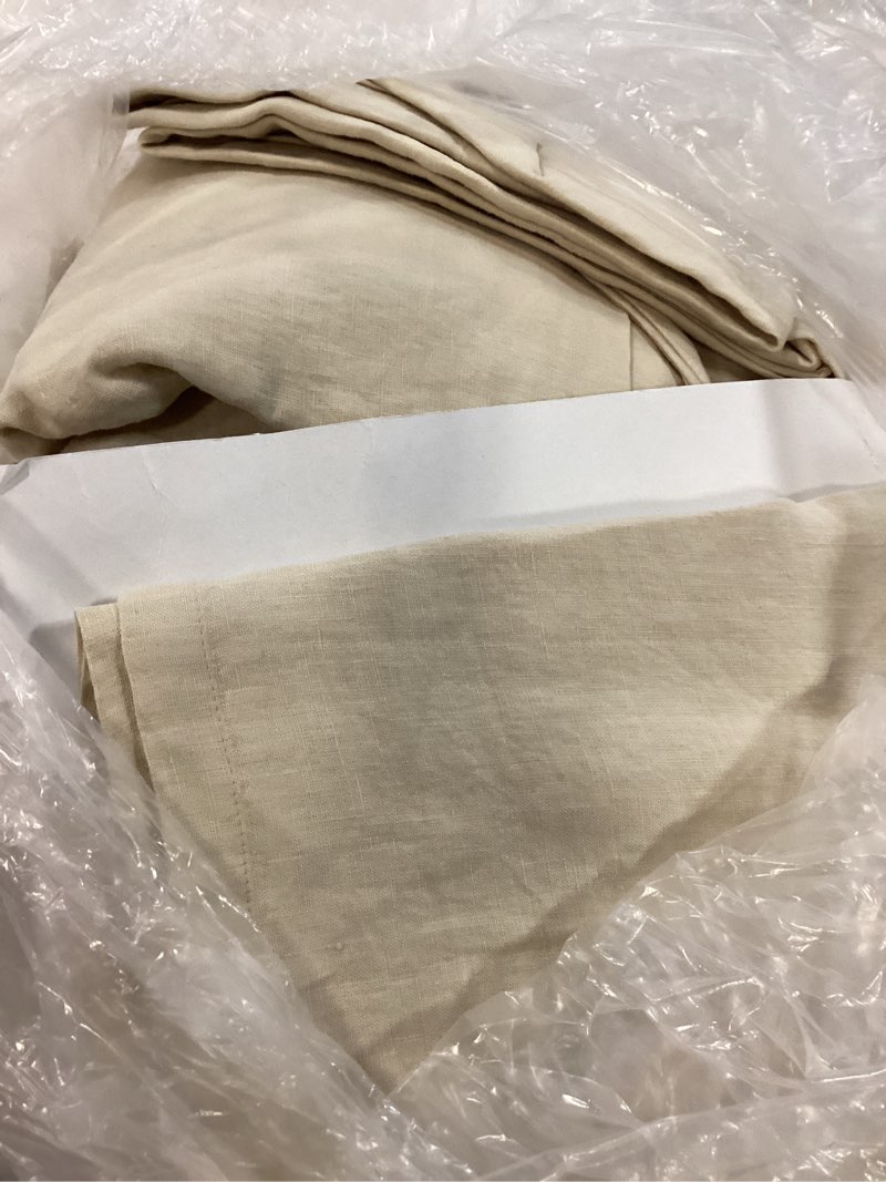 Condition photo showing Good Condition for european linen sheet set, queen, oat