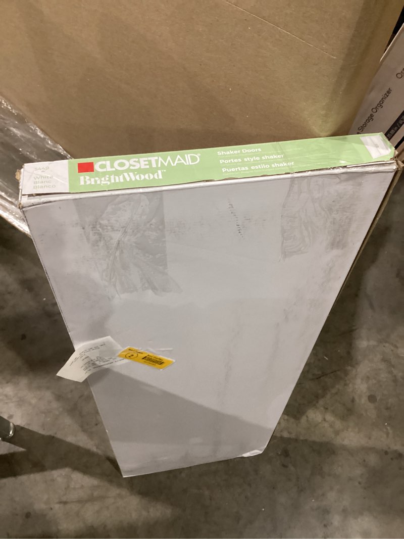 Condition photo showing As Is for ClosetMaid BrightWood™ 25-inch shaker door kit for closet organization systems